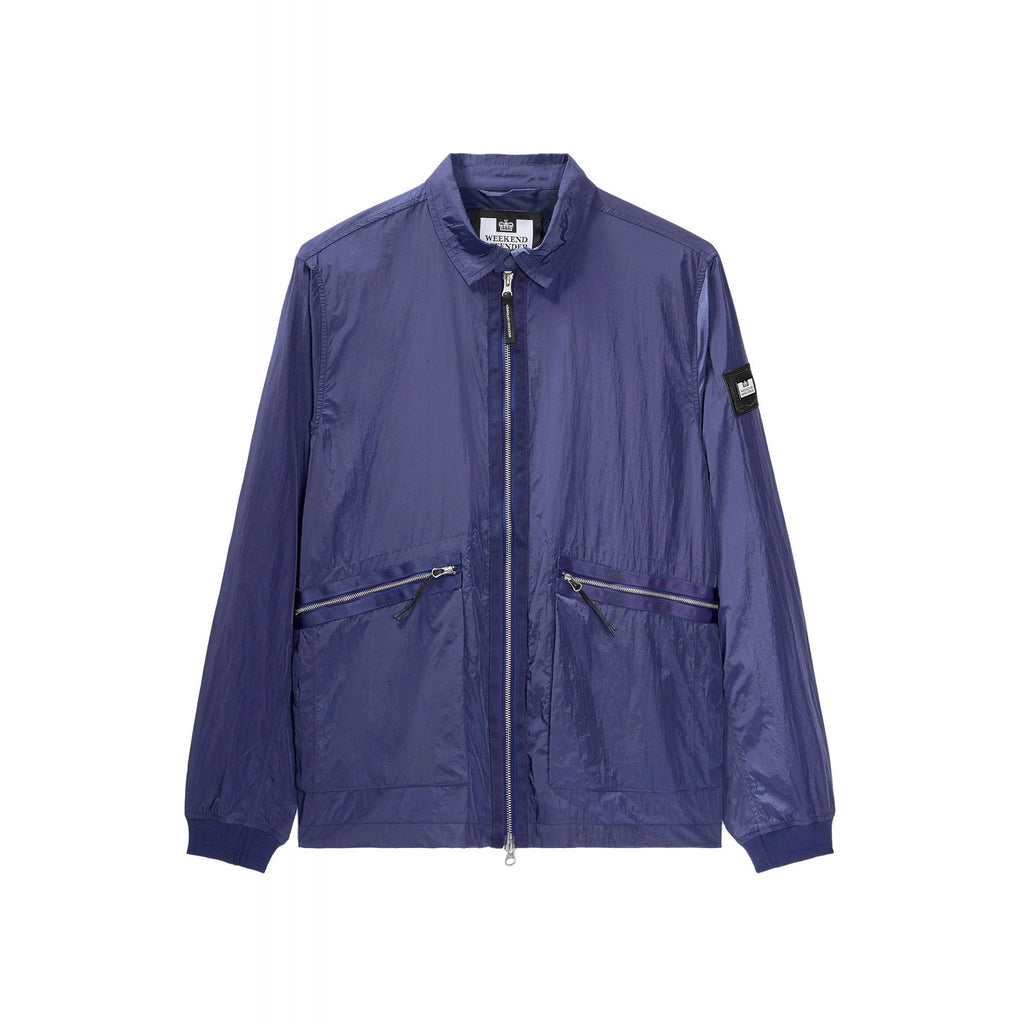 Weekend Offender 2403 Zingaro Lightweight Nylon Collar Jacket - Navy