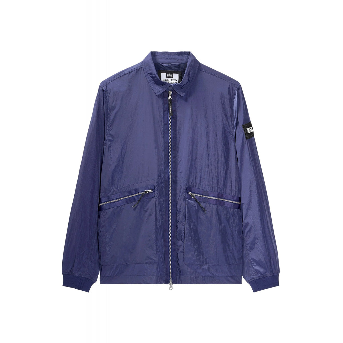Weekend Offender 2403 Zingaro Lightweight Nylon Collar Jacket - Navy