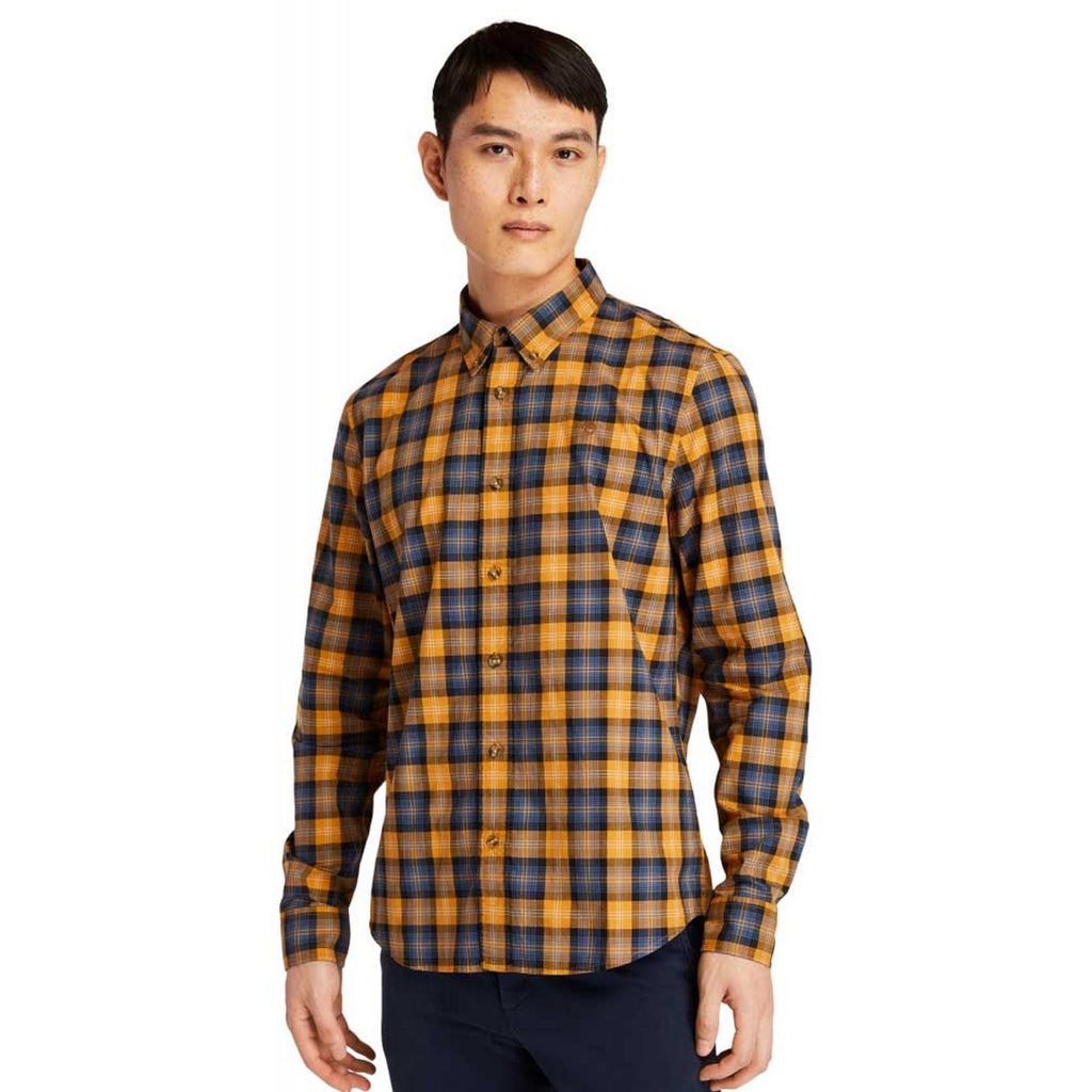 Timberland TB0A2D73 Eastham River Stretch Poplin Slim Fit Long Sleeve Check Shirt