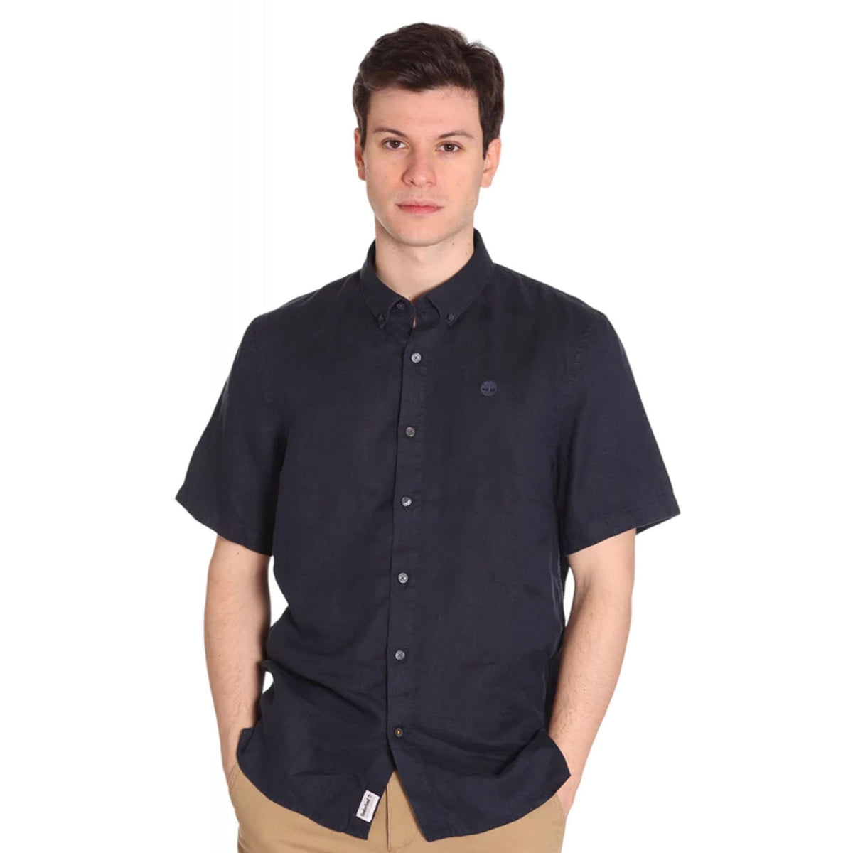 Timberland | TB0A2DCC Linen Short Sleeve Slim Fit Shirt