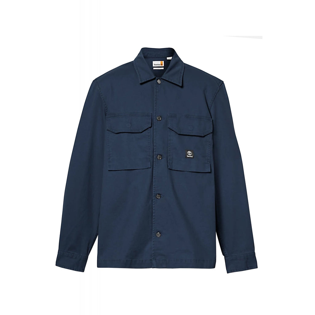Timberland TB0A5TQB Washed-Look Lightweight Buttoned Overshirt Jacket - Navy