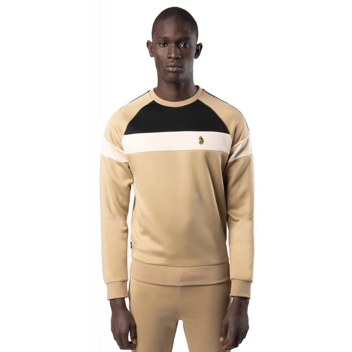 Luke | Adam 4 M710351 Panel Detail Tape Sweat Top - Biscuit