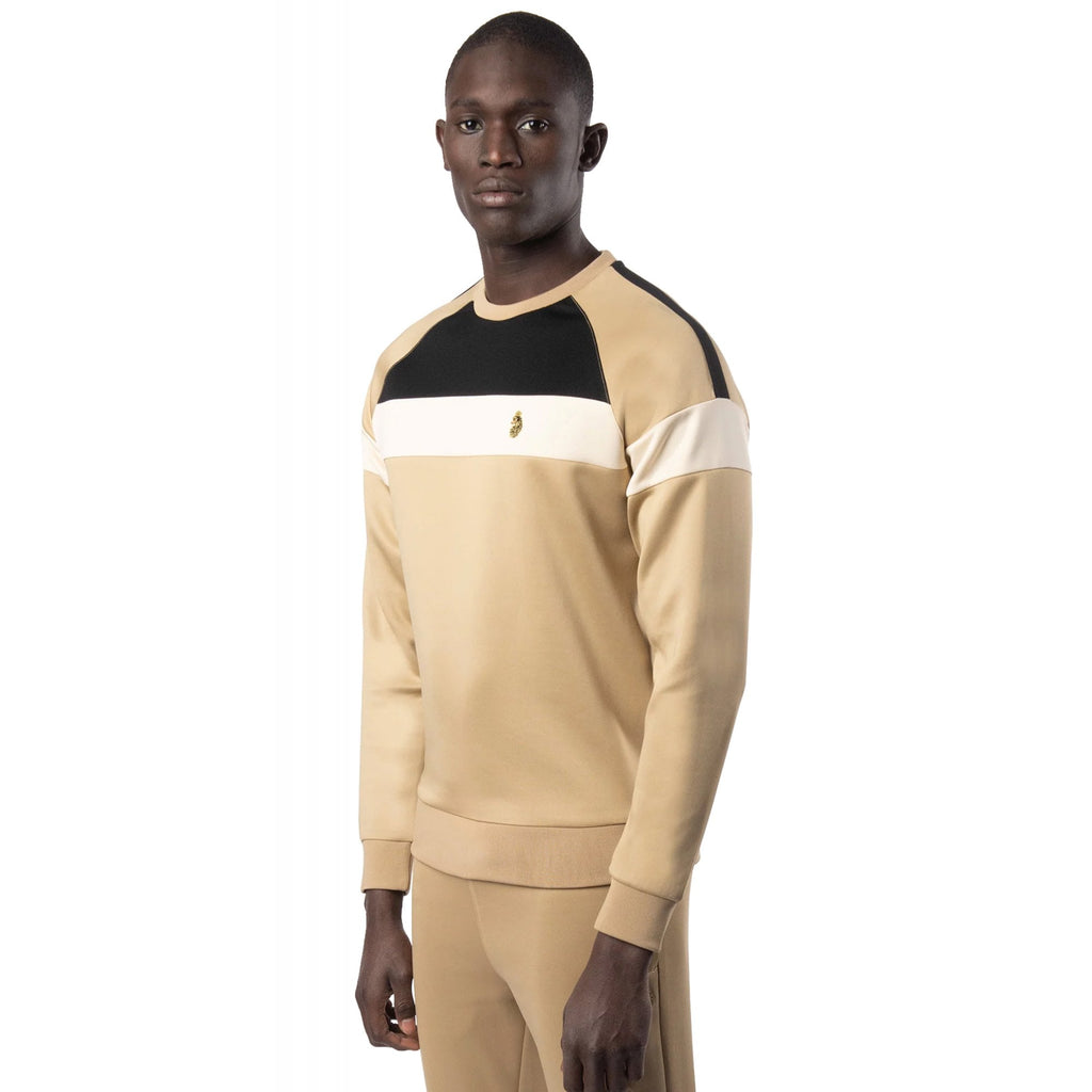 Luke | Adam 4 M710351 Panel Detail Tape Sweat Top - Biscuit