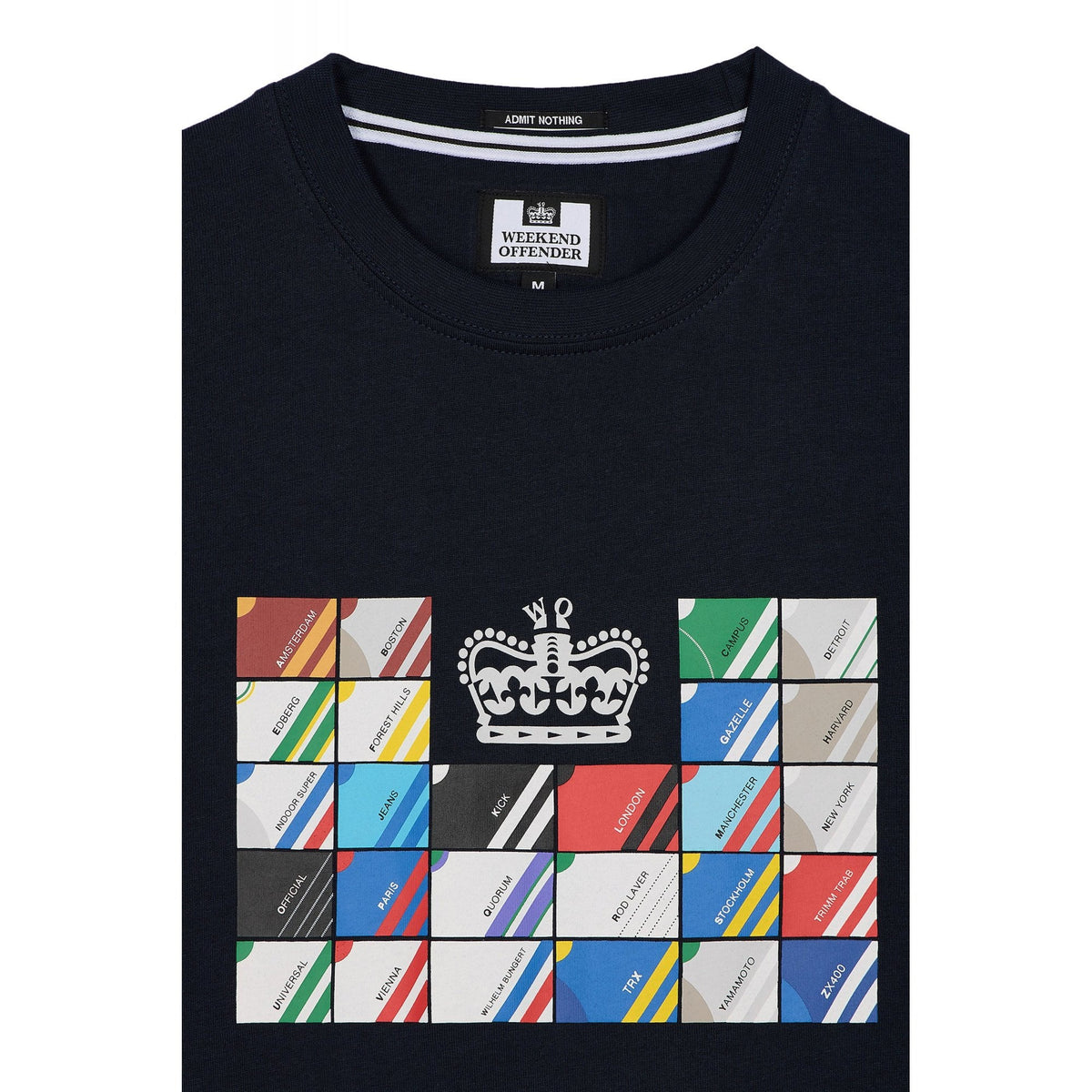 Weekend Offender 2409 Alpha A to Z Iconic Footwear Graphic Print Half Sleeve T-Shirt - Navy