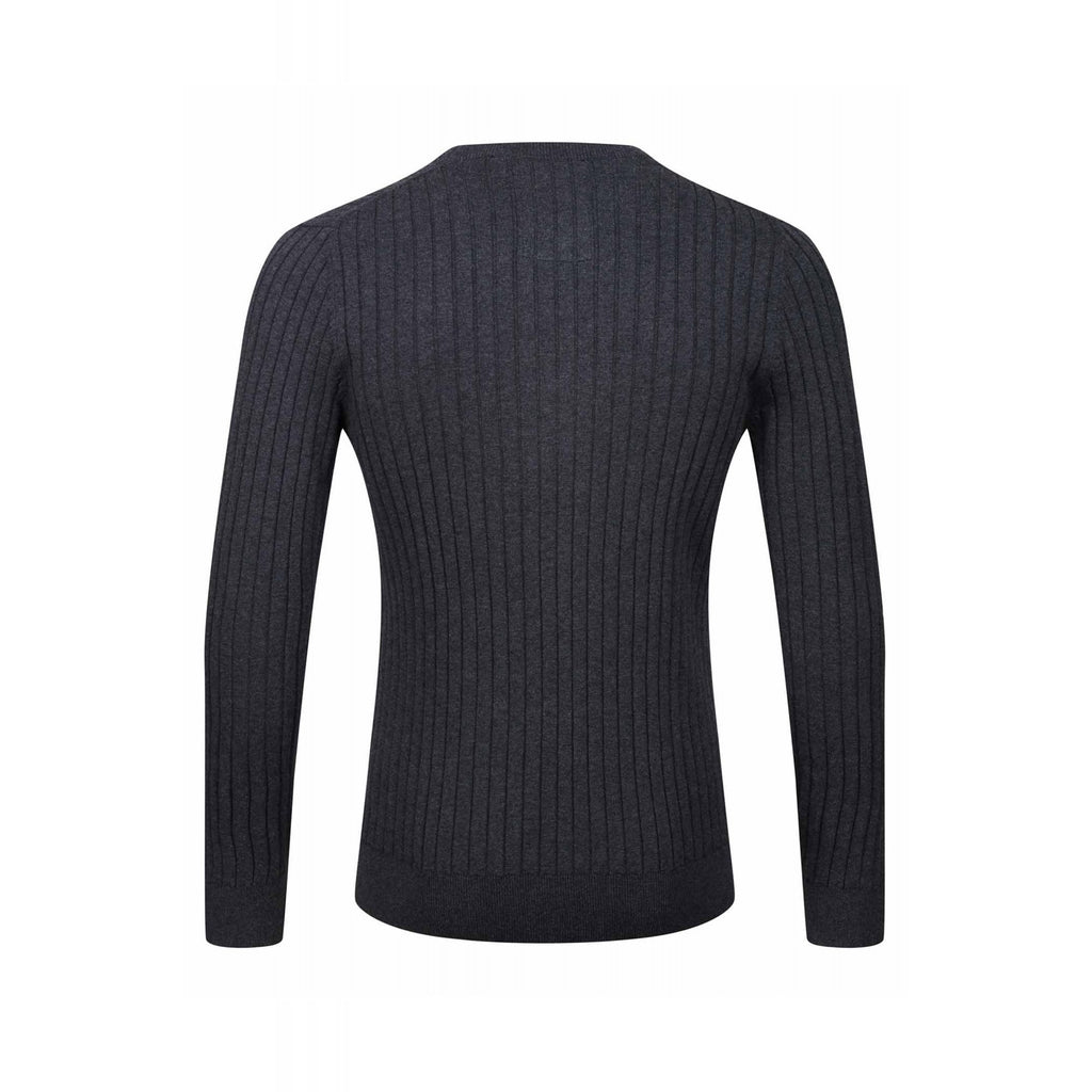 Luke | Spare Rib M710650 Knit Crew Neck Cotton Jumper - Charcoal Marl