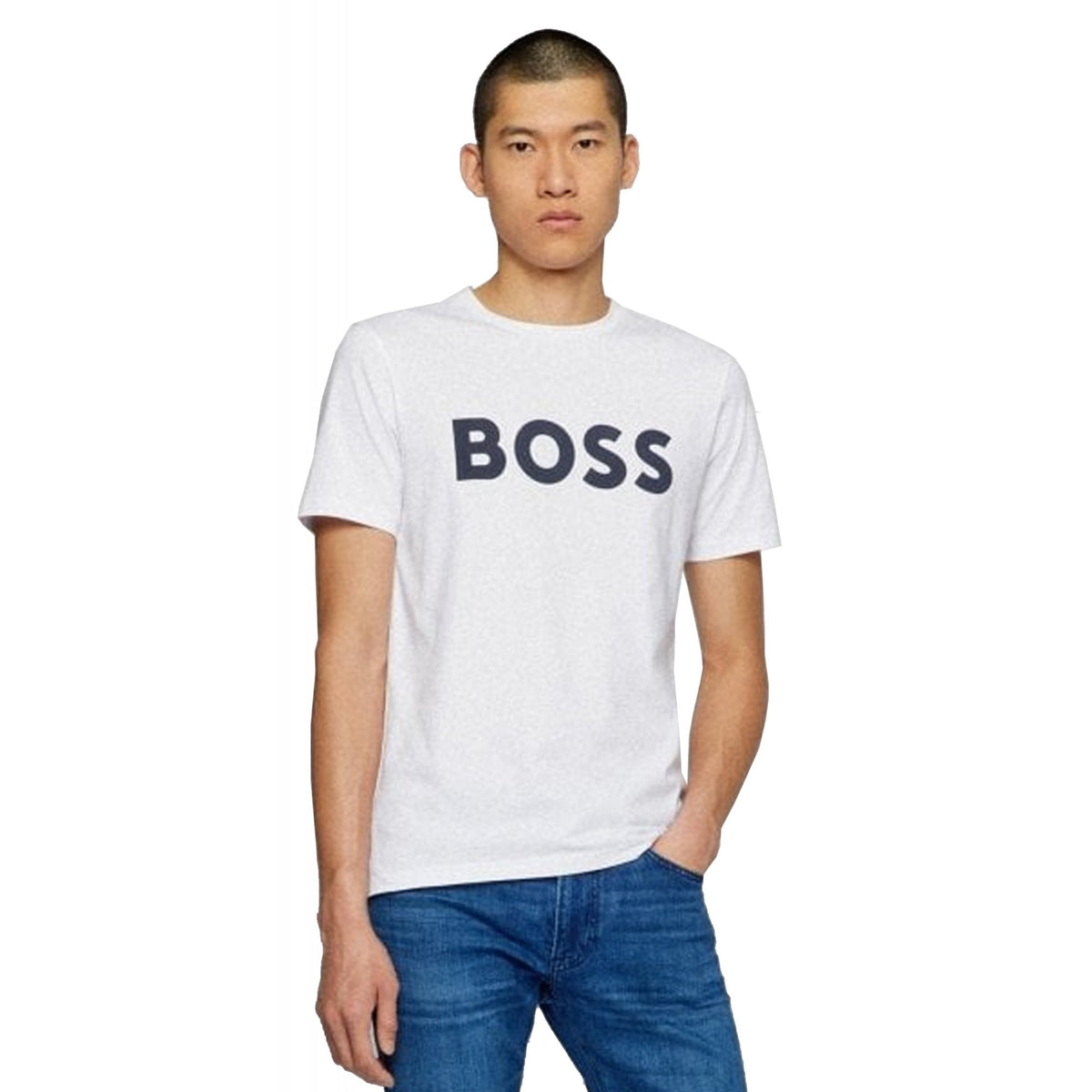 Boss 50469648 Thinking 1 BOSS Logo Crew Half Sleeve T-Shirt