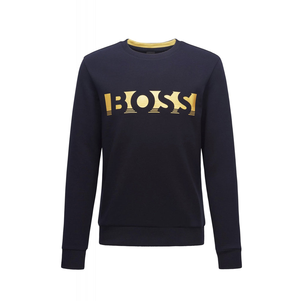 Boss 50465948 Athleisure Salbo Gold Capsule Logo Crew Sweat Top - Navy