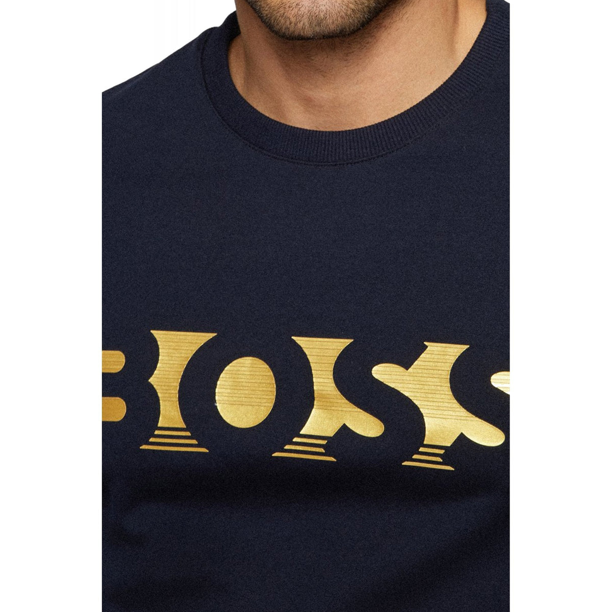 Boss 50465948 Athleisure Salbo Gold Capsule Logo Crew Sweat Top - Navy