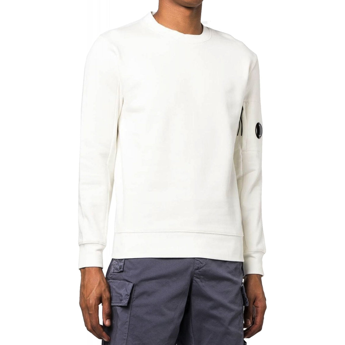 C.P. Company MSS022A Diagonal Raised Fleece Lens Arm Sweat Top