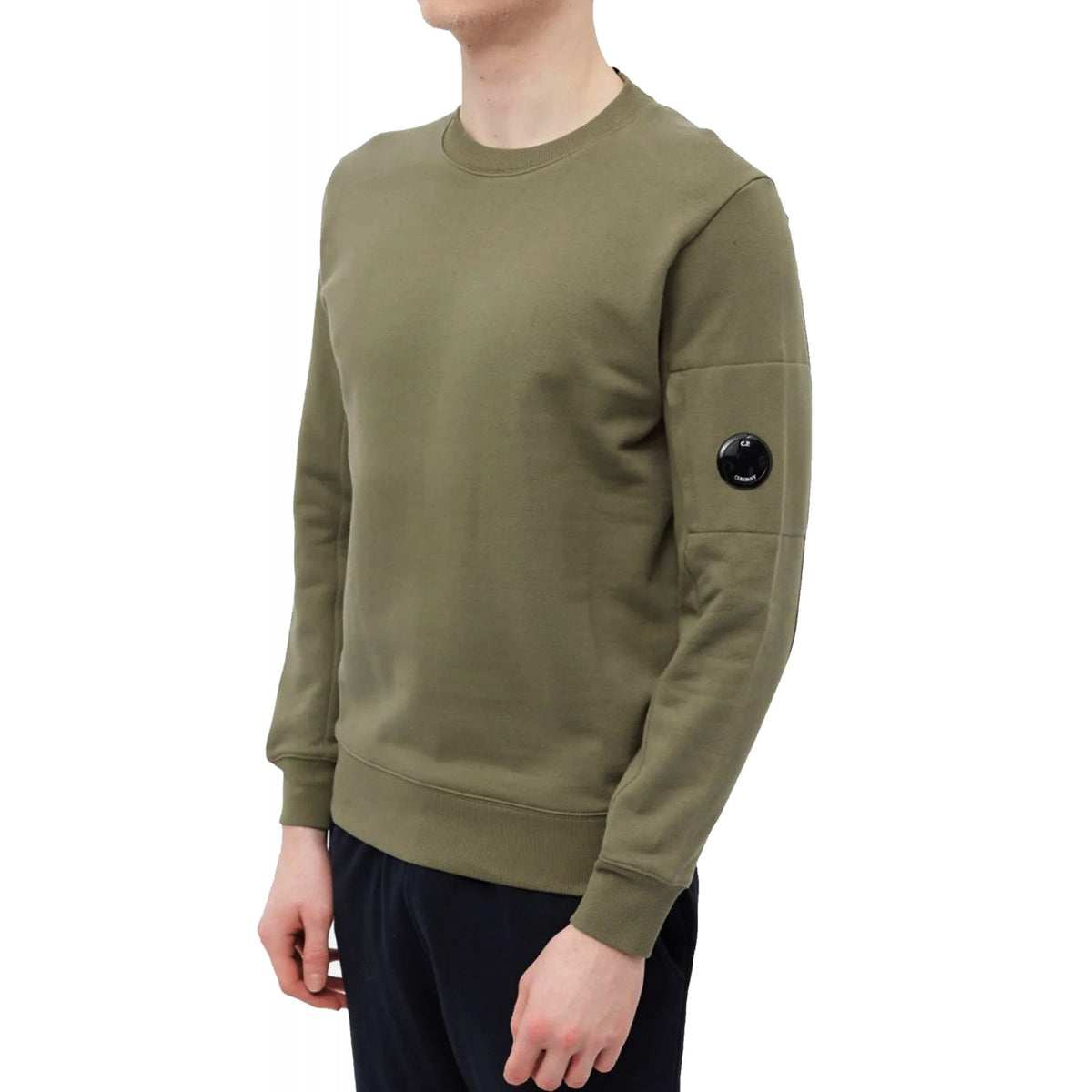 C.P. Company MSS022A Diagonal Raised Fleece Lens Arm Sweat Top