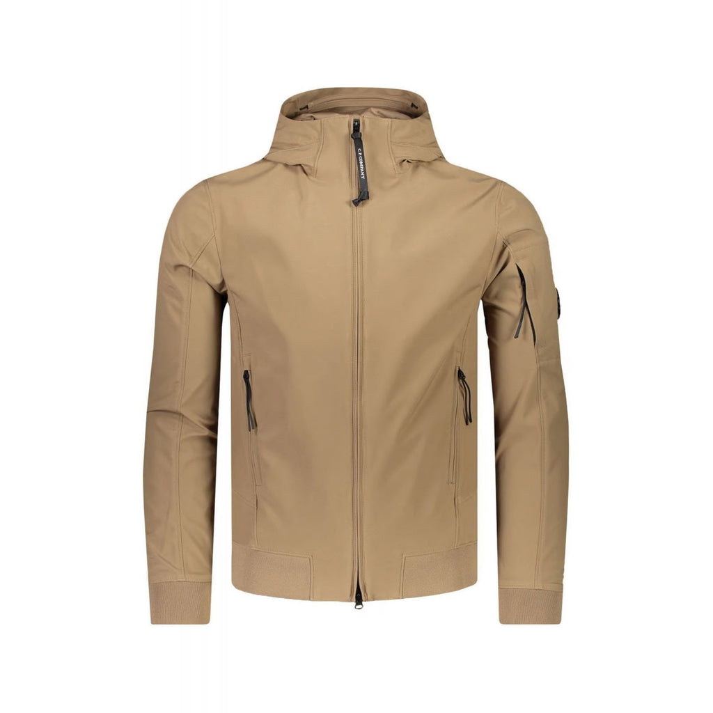 C.P. Company 002A Soft Shell Waterproof Lens Arm Lightweight Hood Jacket - Sand