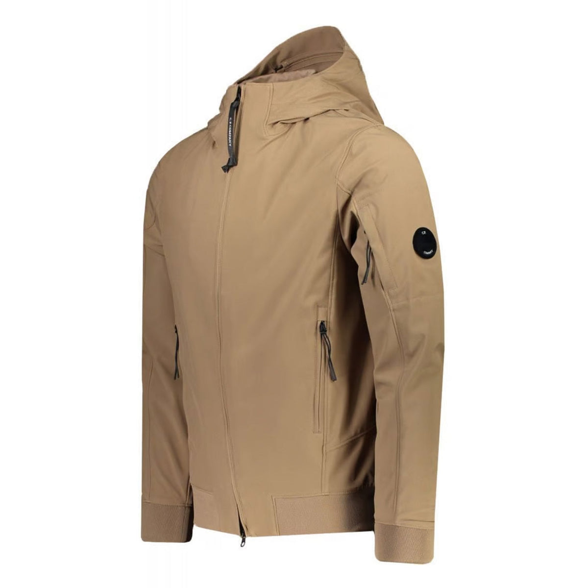 C.P. Company 002A Soft Shell Waterproof Lens Arm Lightweight Hood Jacket - Sand