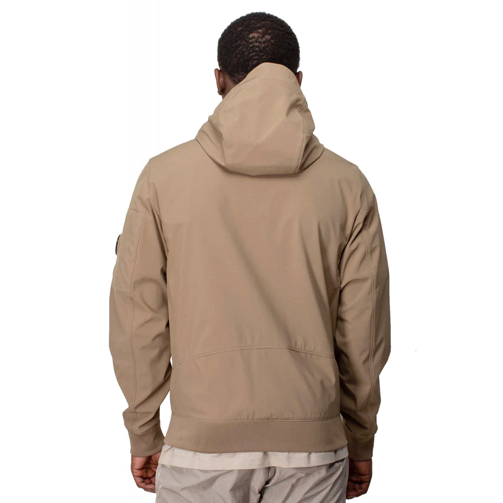 C.P. Company 002A Soft Shell Waterproof Lens Arm Lightweight Hood Jacket - Sand