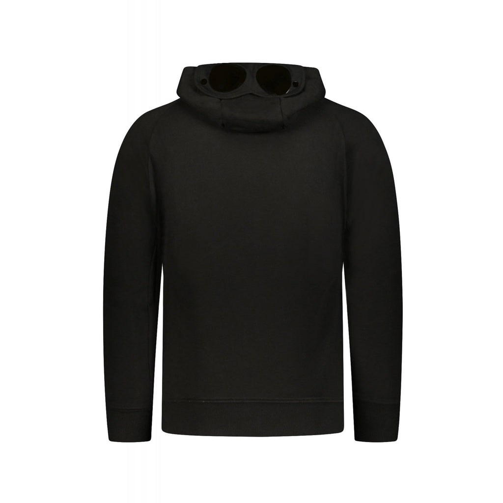 C.P. Company 082A Diagonal Raised Fleece Zip Through Goggle Hood Top - Black