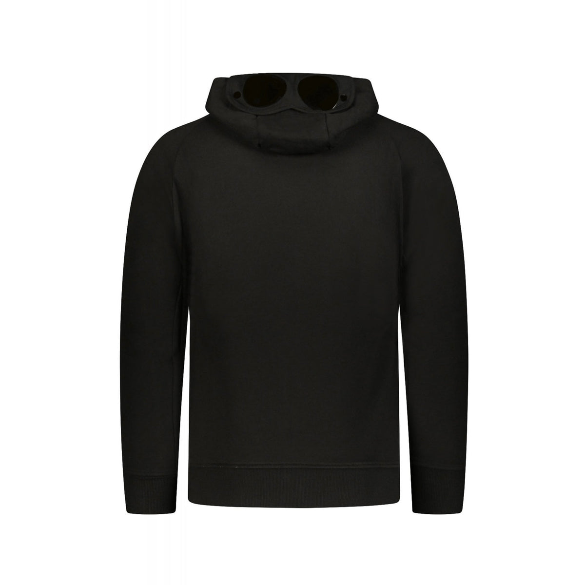 C.P. Company 082A Diagonal Raised Fleece Zip Through Goggle Hood Top - Black