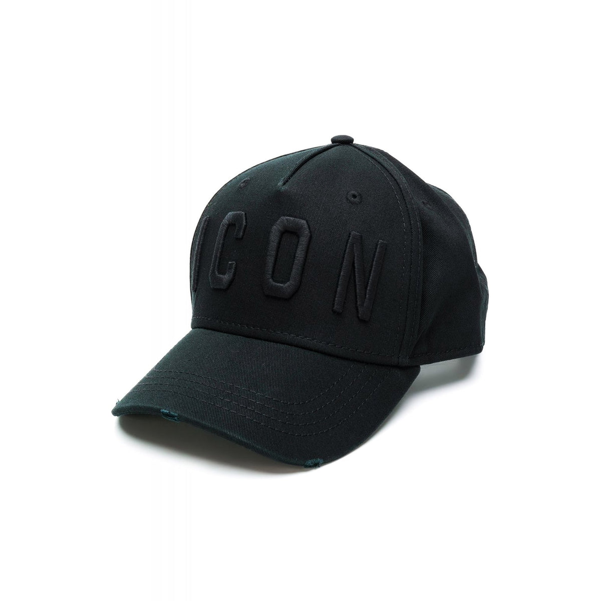 DSQUARED2 | Icon BCM4001 M084 Distressed Bold Logo Baseball Cap - Black/Black