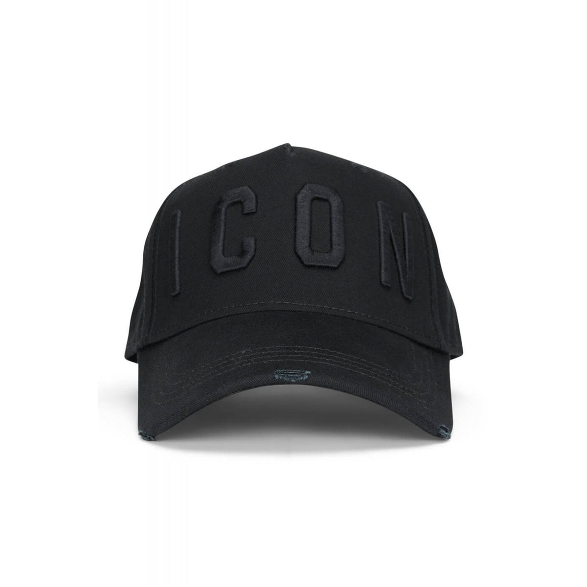 DSQUARED2 | Icon BCM4001 M084 Distressed Bold Logo Baseball Cap - Black/Black