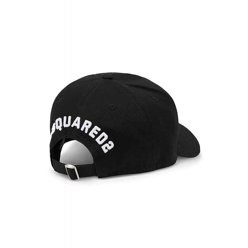 DSQUARED2 | Icon BCM4001 M063 Distressed Bold Logo Baseball Cap - Black/White