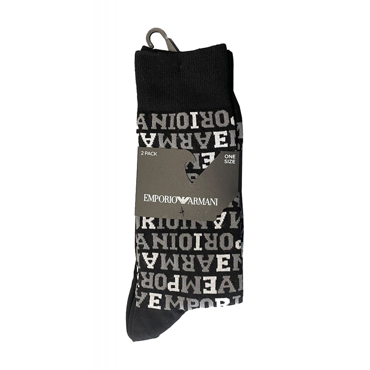 Emporio Armani 302302 2F280 2-Pack Essential Logo Cotton Socks