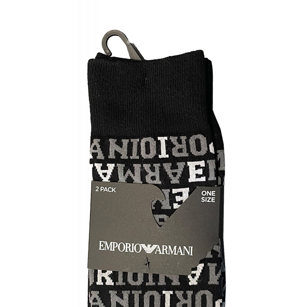 Emporio Armani 302302 2F280 2-Pack Essential Logo Cotton Socks