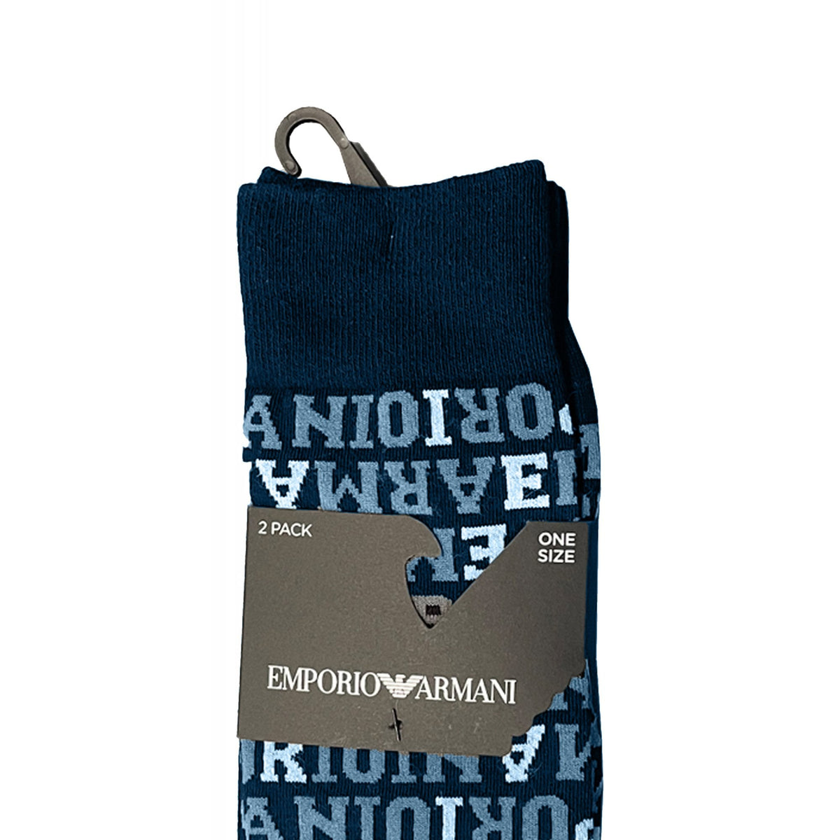 Emporio Armani 302302 2F280 2-Pack Essential Logo Cotton Socks