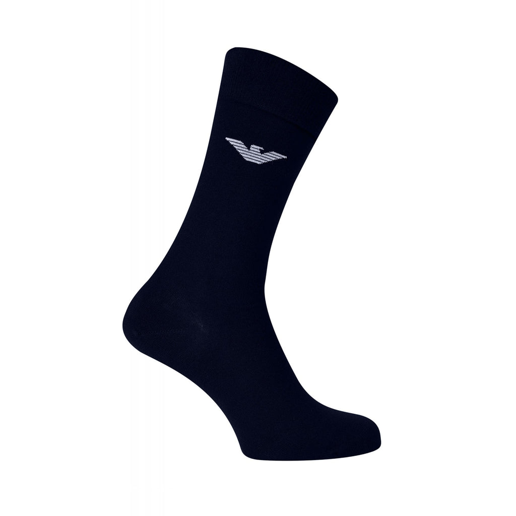 Emporio Armani 302302 3R274 Calza Essential Logo 2 Pack Long Knit Socks