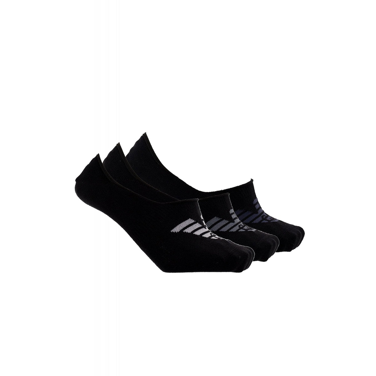 Emporio Armani 306227 3R234 Calza Fantasmino 3 Pack Logo Ankle Tripack Socks - Black