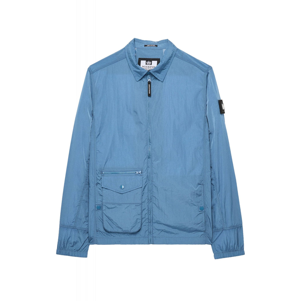 Weekend Offender 2401 Vinnie Thermo Lightweight Collar Over-Shirt Jacket - Baltic Blue