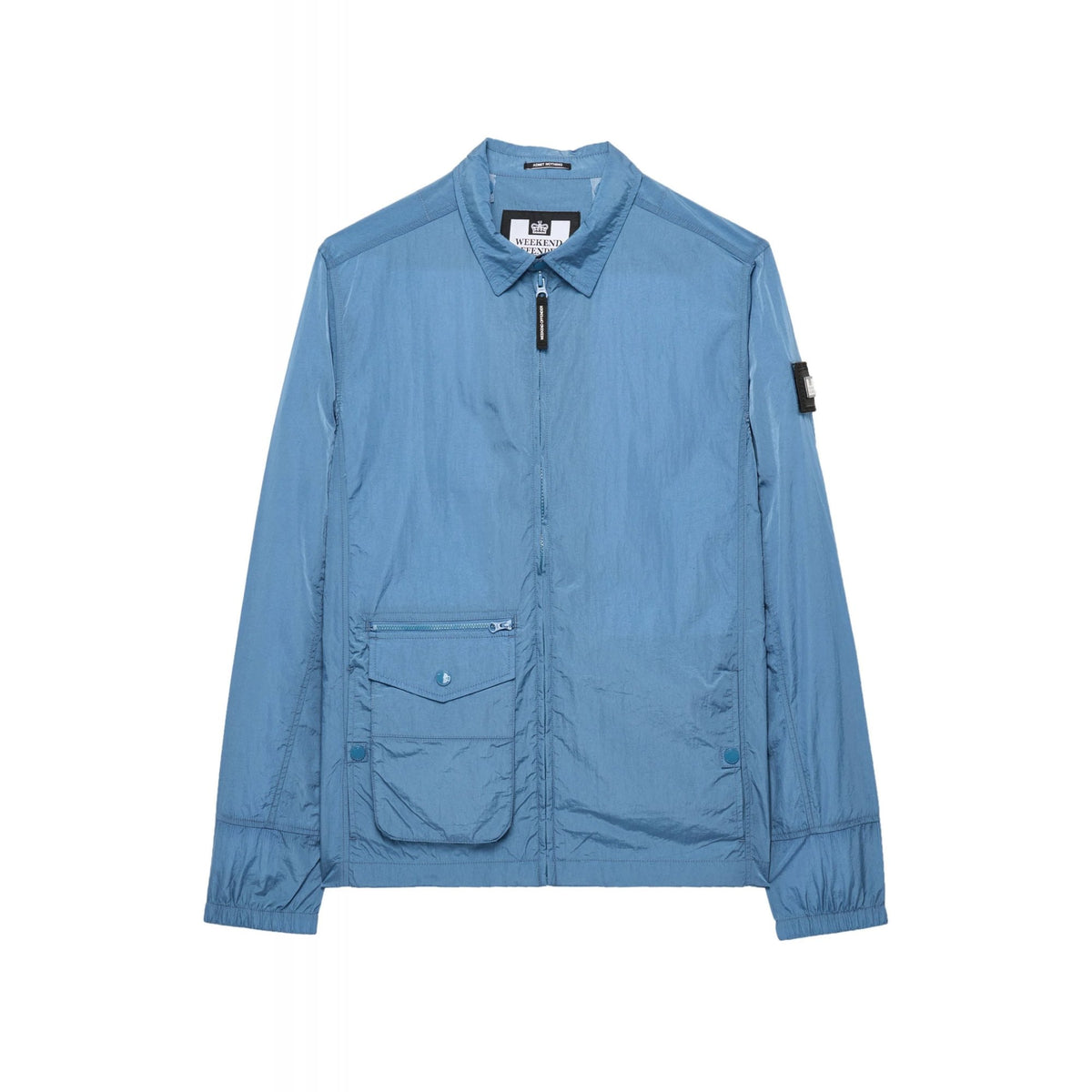 Weekend Offender 2401 Vinnie Thermo Lightweight Collar Over-Shirt Jacket - Baltic Blue
