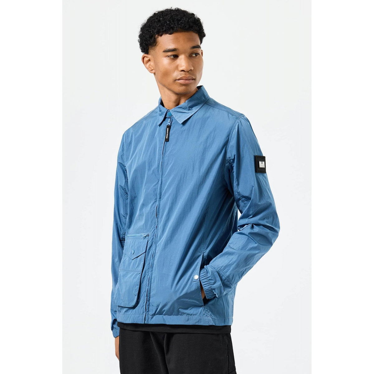 Weekend Offender 2401 Vinnie Thermo Lightweight Collar Over-Shirt Jacket - Baltic Blue