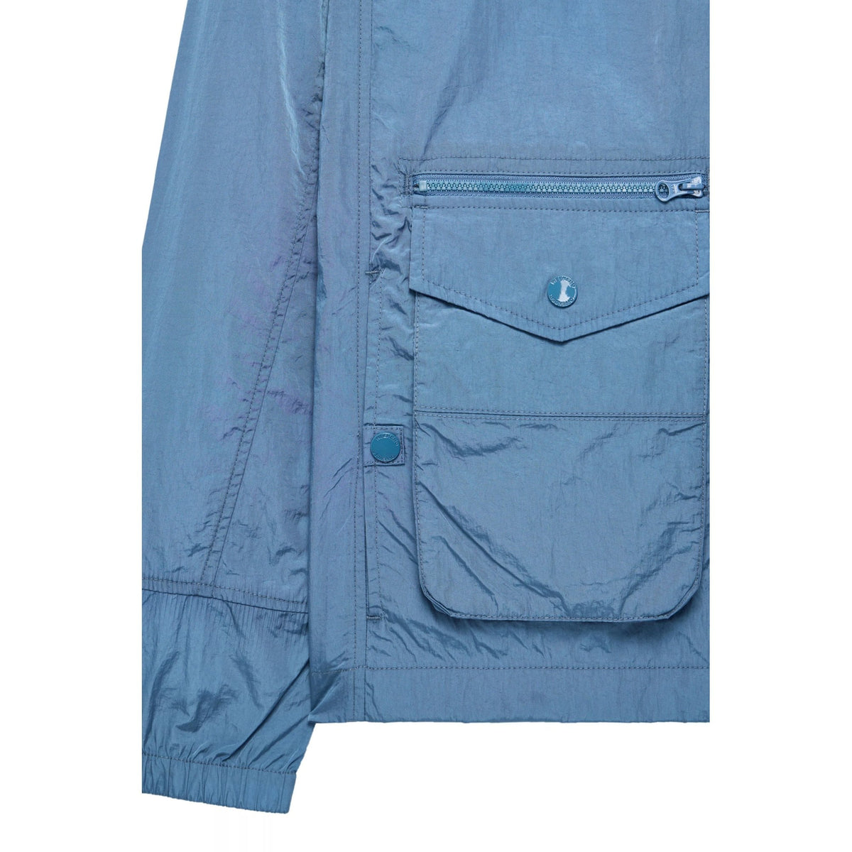 Weekend Offender 2401 Vinnie Thermo Lightweight Collar Over-Shirt Jacket - Baltic Blue