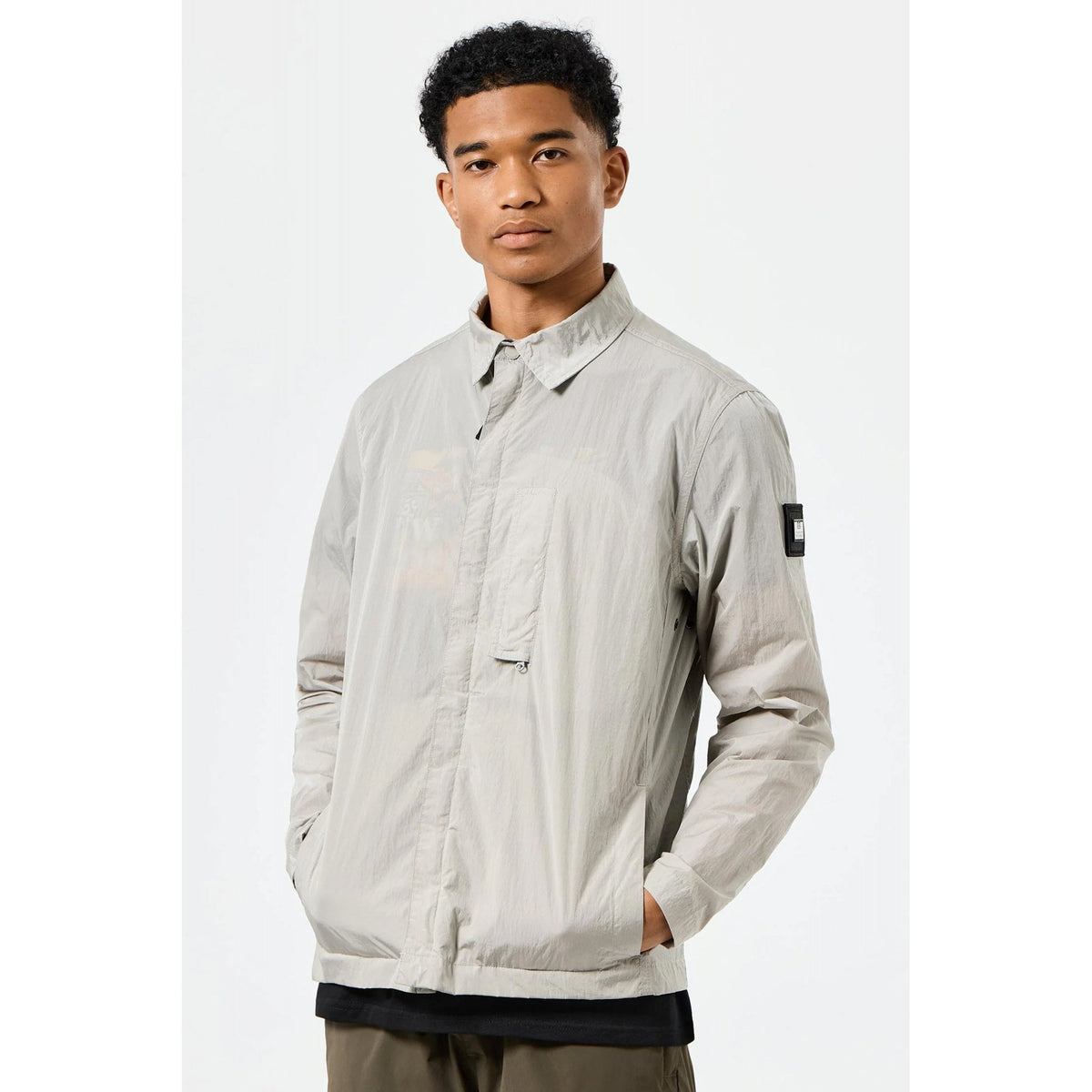 Weekend Offender 2405 Porter Lightweight Collar Overshirt Jacket - Rhino Mid-Grey