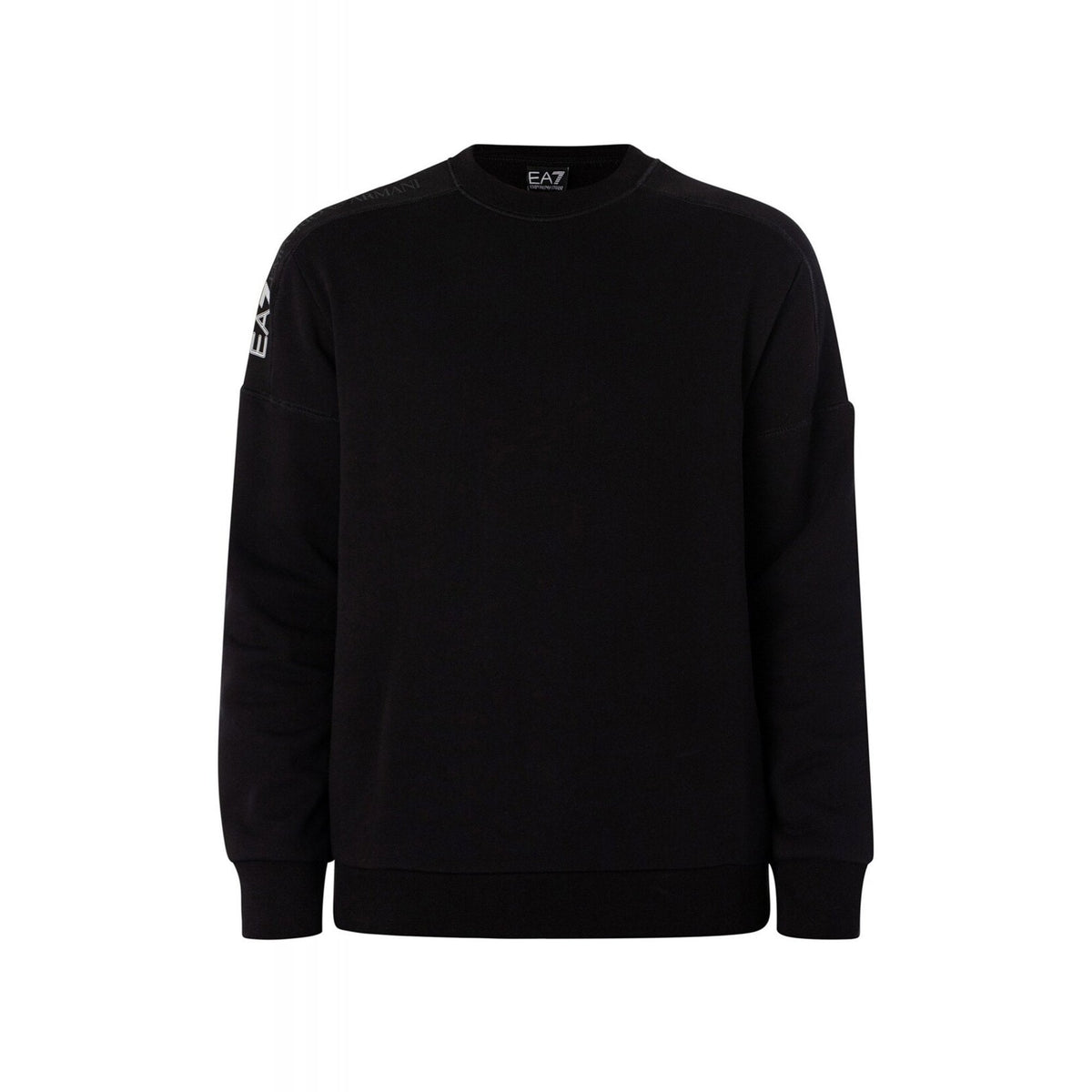 EA7 | Emporio Armani 6DPM13 PJVTZ Tape Logo Right Shoulder Sweat Top - Black