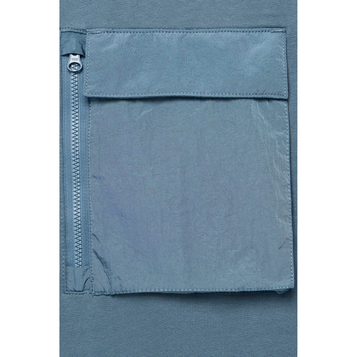 Weekend Offender 2405 Neve Nylon Pocket Cotton Crew Sweat Top - Baltic Blue