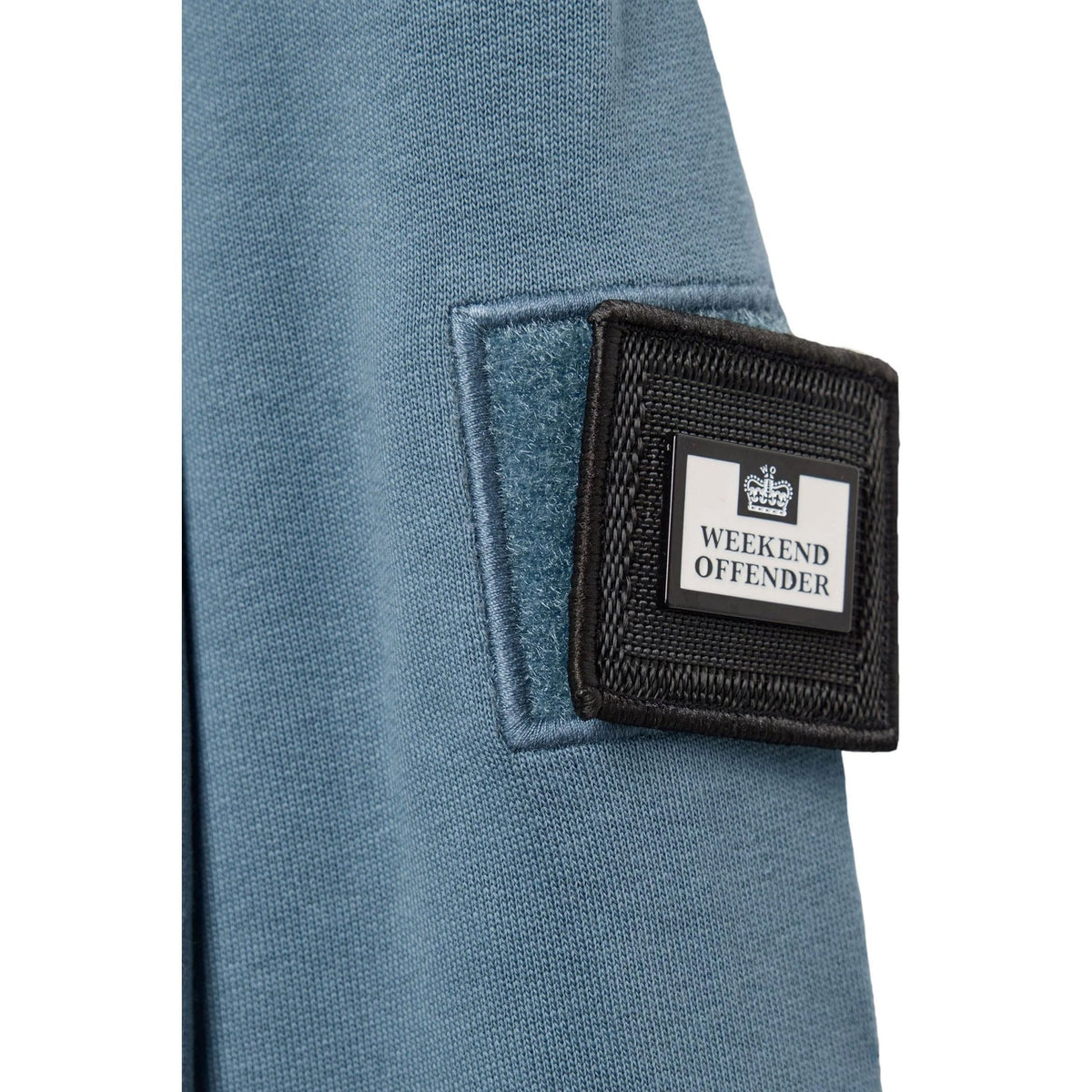 Weekend Offender 2405 Neve Nylon Pocket Cotton Crew Sweat Top - Baltic Blue