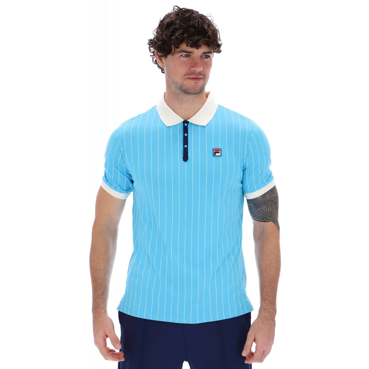 Fila Vintage BB1 LM1839AT Classic Striped Polo T-Shirt