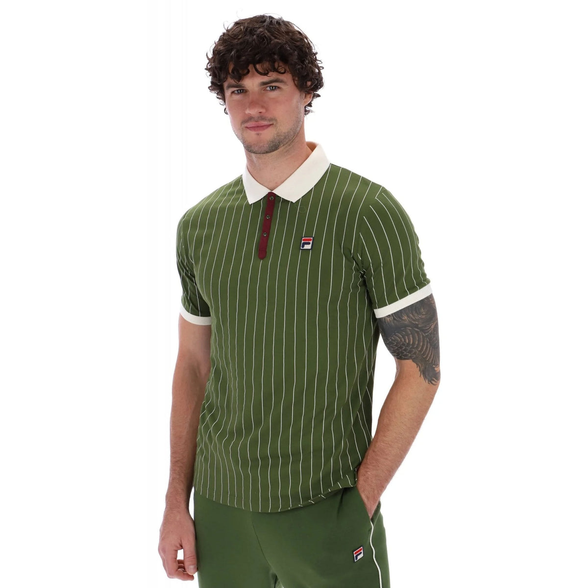 Fila Vintage BB1 LM1839AT Classic Striped Polo T-Shirt