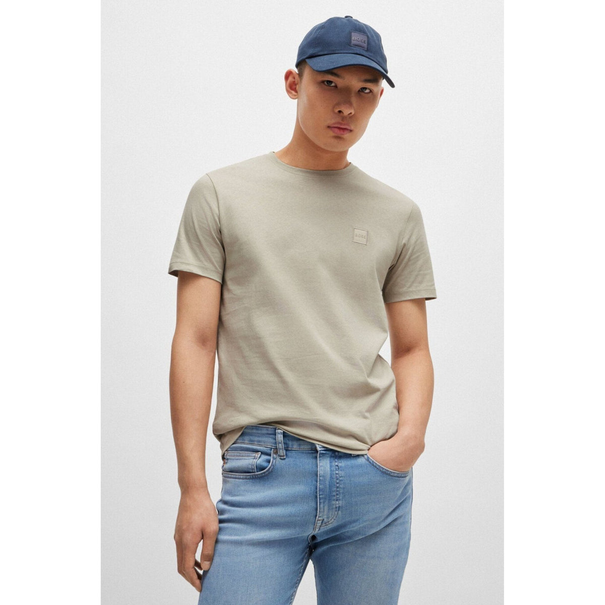Boss 50508584 Tales Plain Logo Patch Cotton Half Sleeve T-Shirt