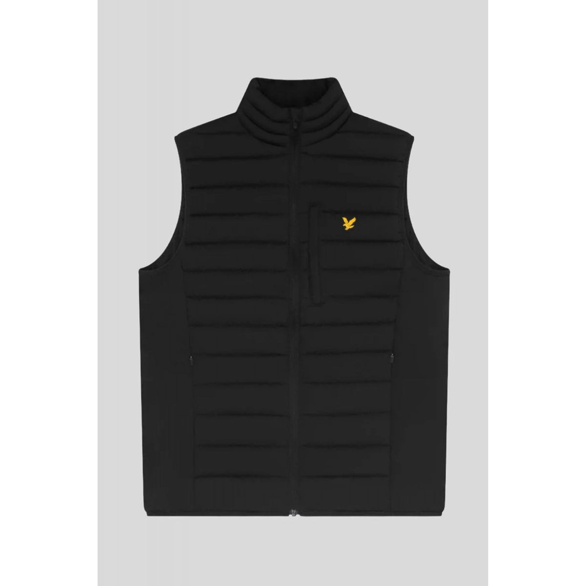 Lyle & Scott | JK2186SP Sports Stretch Rubberised Logo Funnel Neck Quilted Gilet - Black