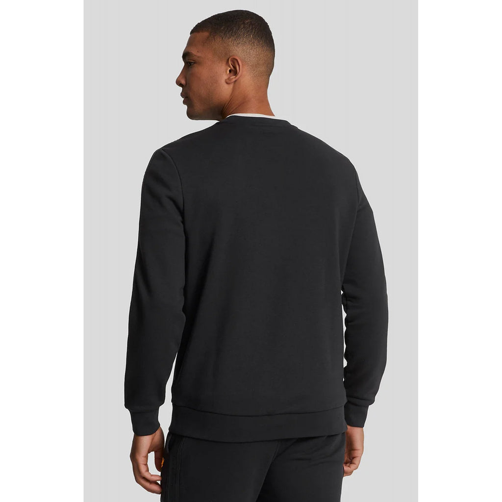 Lyle & Scott | ML2187SP Sports Tape Rubberised Logo Crew Neck Sweat Top - Black