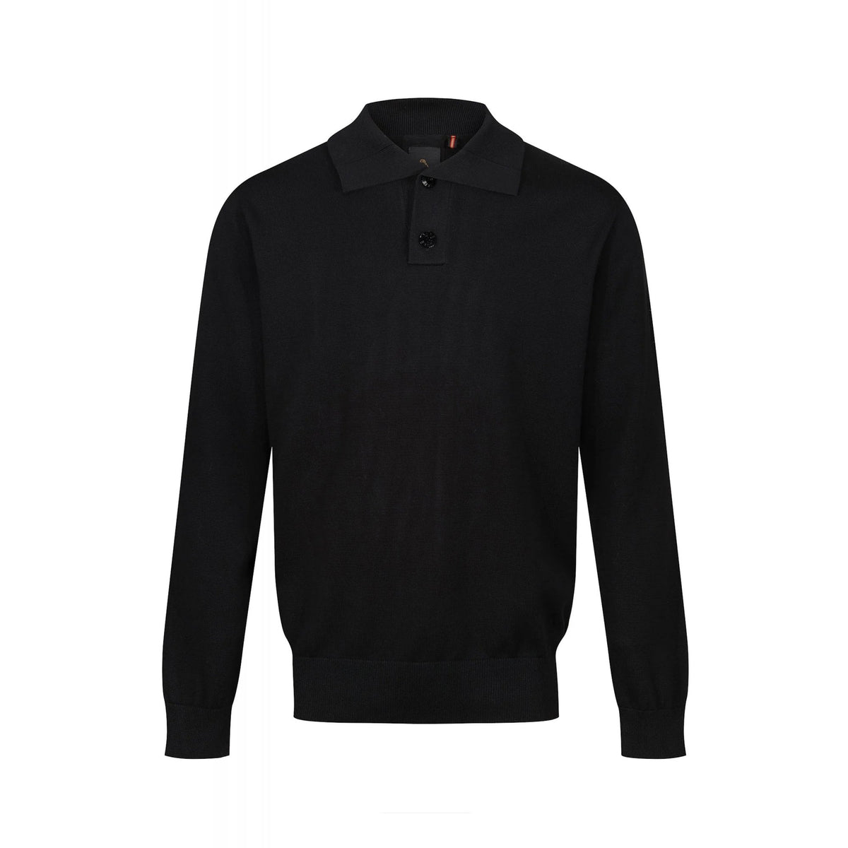 Luke | Fairbanks M770652 Cotton Knit Long Sleeve Polo Top - Black