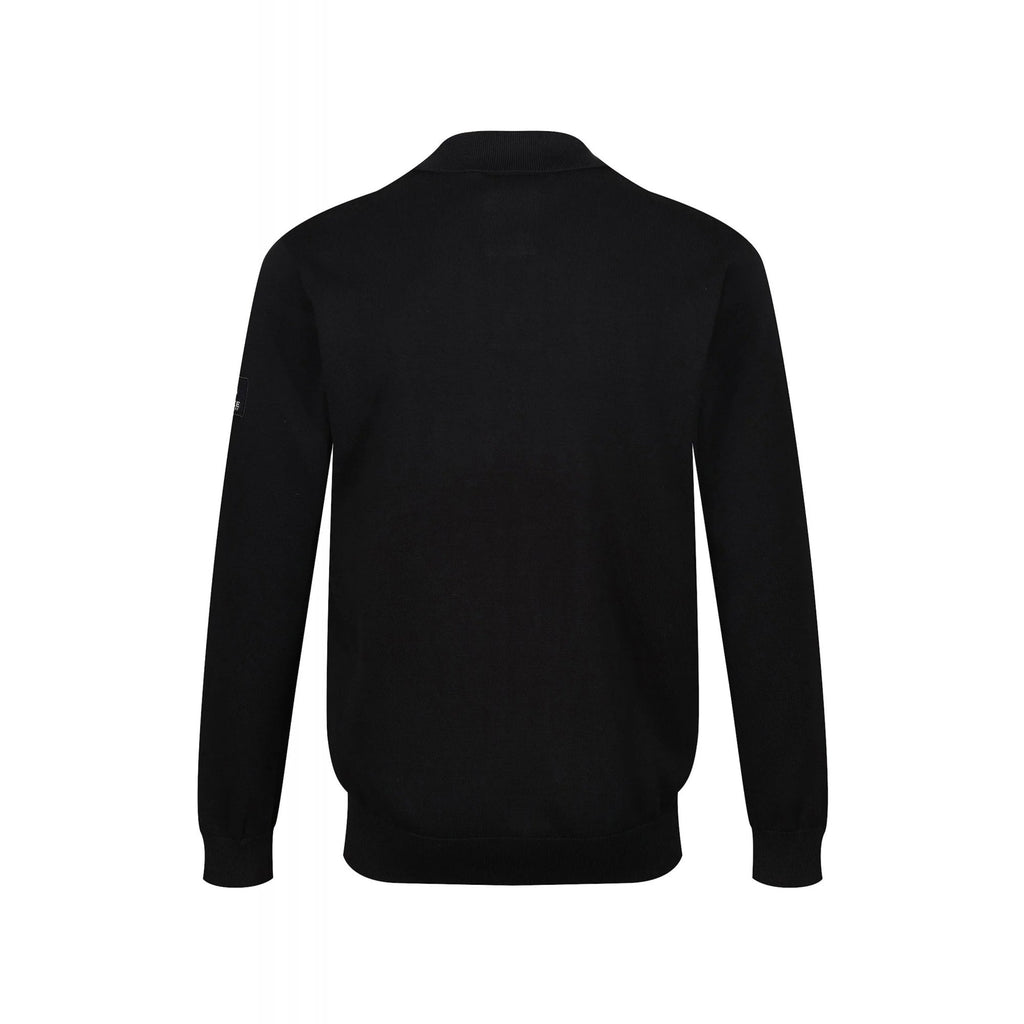 Luke | Fairbanks M770652 Cotton Knit Long Sleeve Polo Top - Black