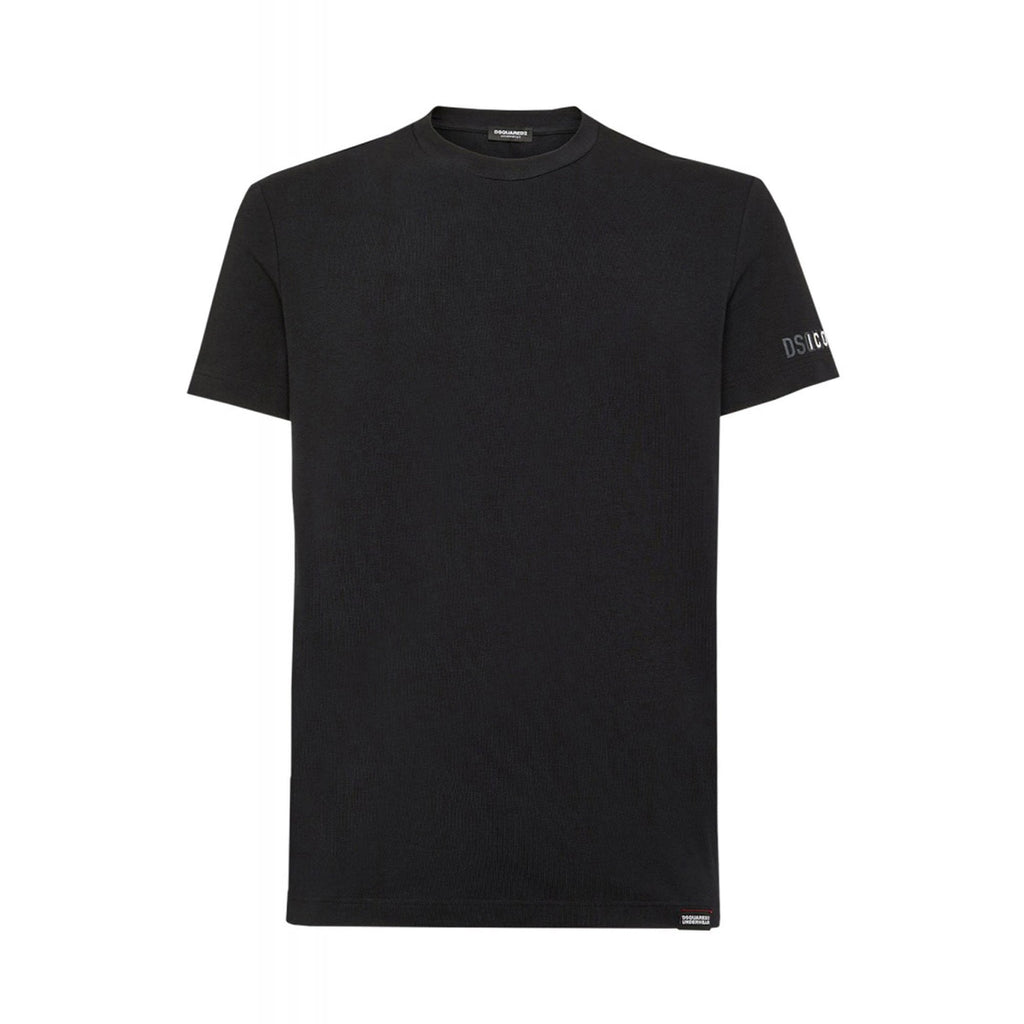 DSQUARED2 | D9M205420 Crew Neck Sleeve Logo Print Slim Fit T-Shirt - Black