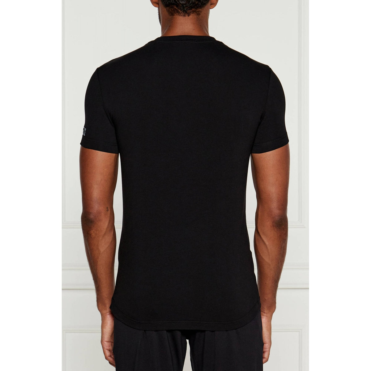 DSQUARED2 | D9M205420 Crew Neck Sleeve Logo Print Slim Fit T-Shirt - Black