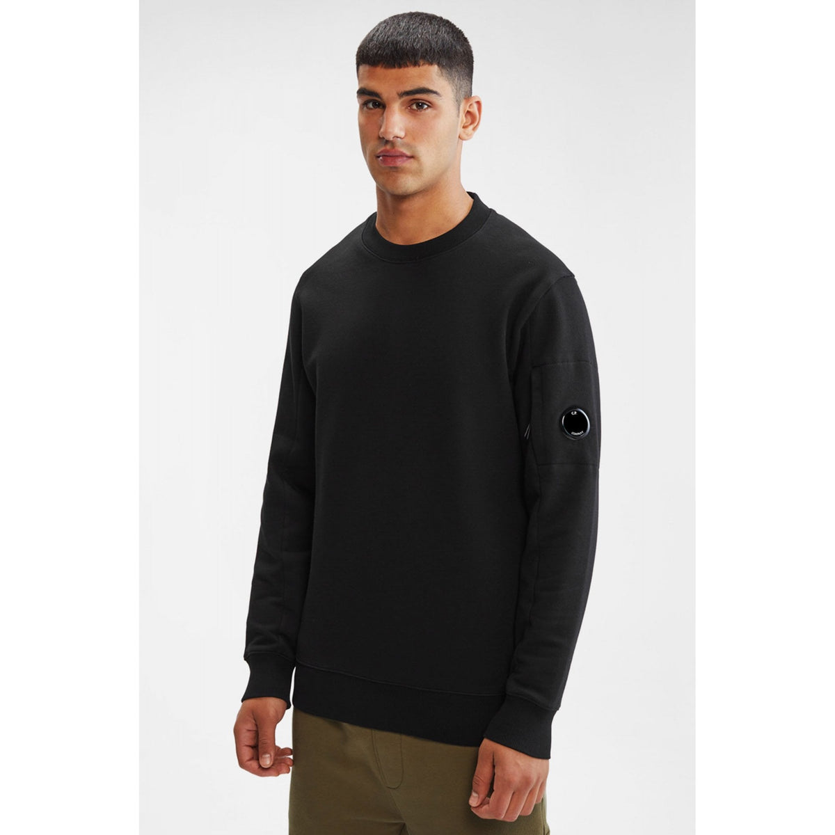 C.P. Company MSS022A Diagonal Raised Fleece Lens Arm Sweat Top