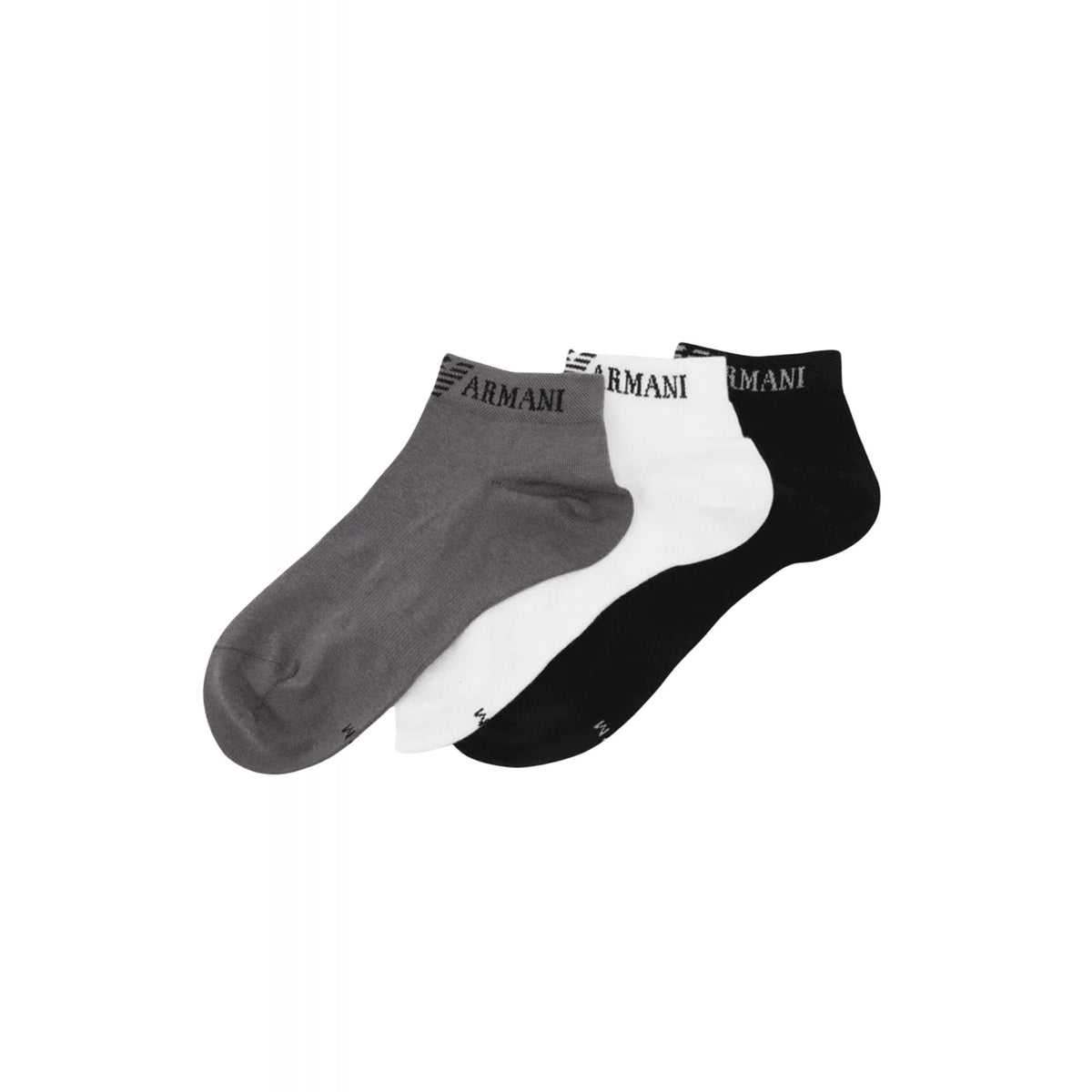 Emporio Armani 300048 4F254 Sneaker Essential Cuff Logo 3 Pack Ankle Socks