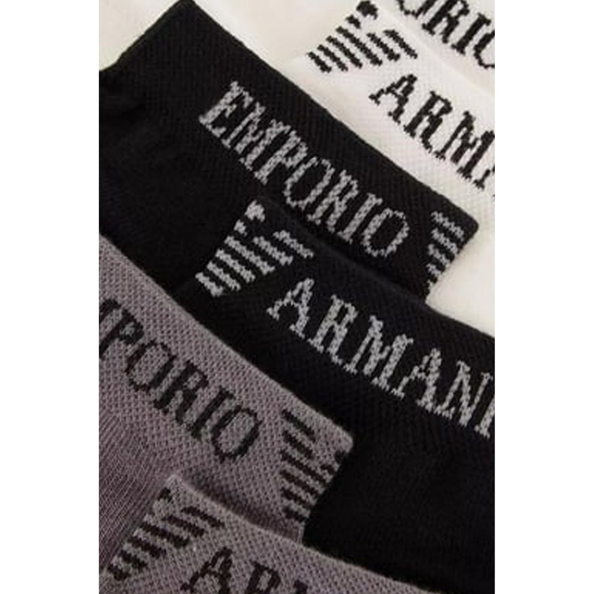 Emporio Armani 300048 4F254 Sneaker Essential Cuff Logo 3 Pack Ankle Socks