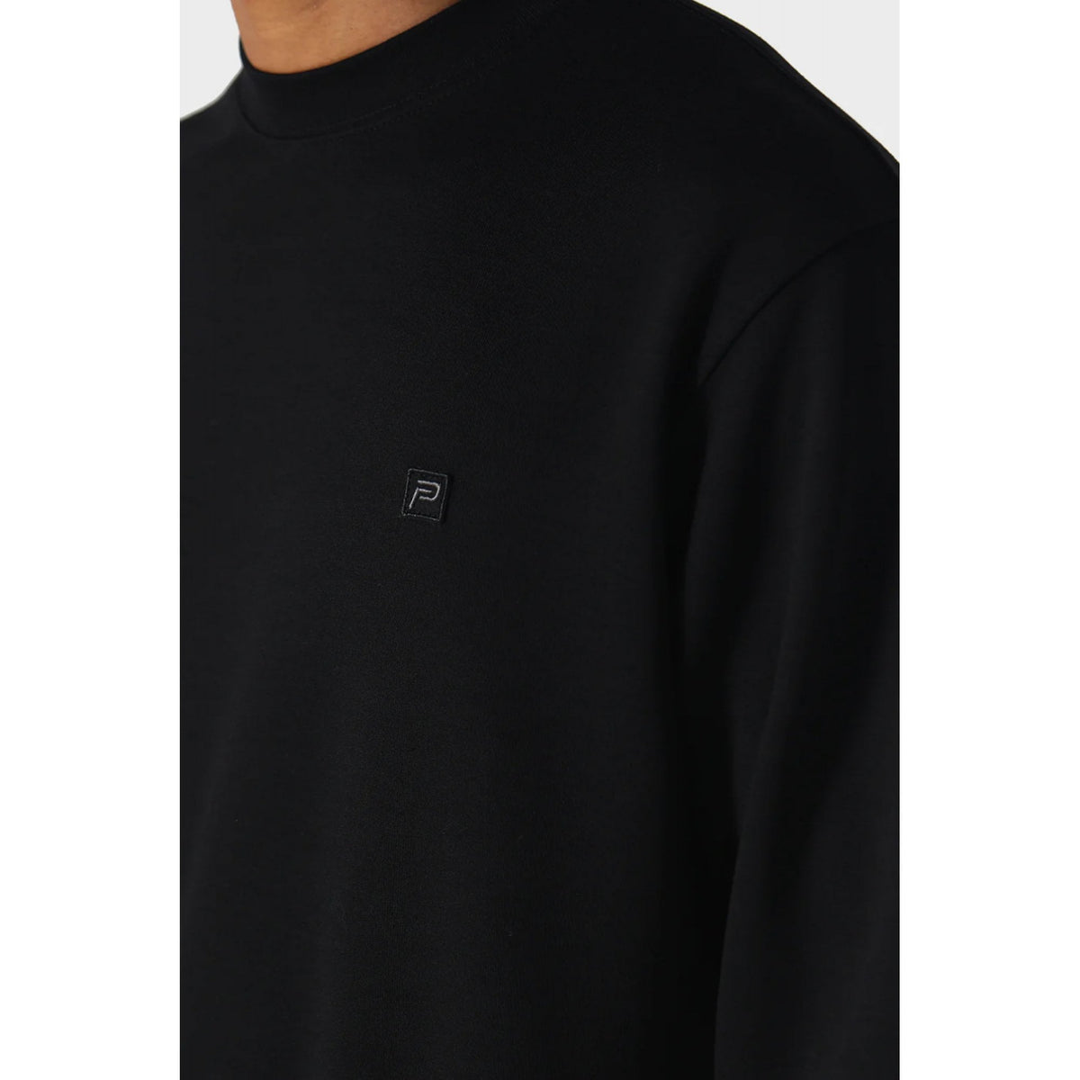 Police Verton 0072 Appliquéd 'P' Emblem Crew Neck Sweat Top - Black