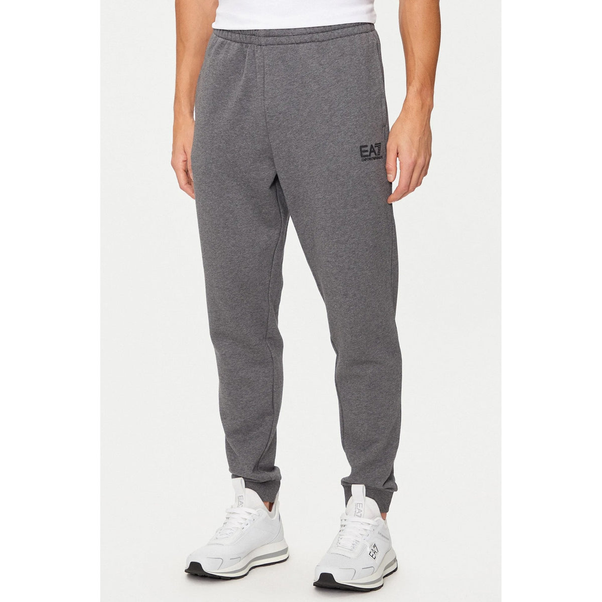 EA7 | Emporio Armani 6DPV64 PJVTZ Overprint Logo Sweat Top Jogger Tracksuit Set - Dark Grey Marl