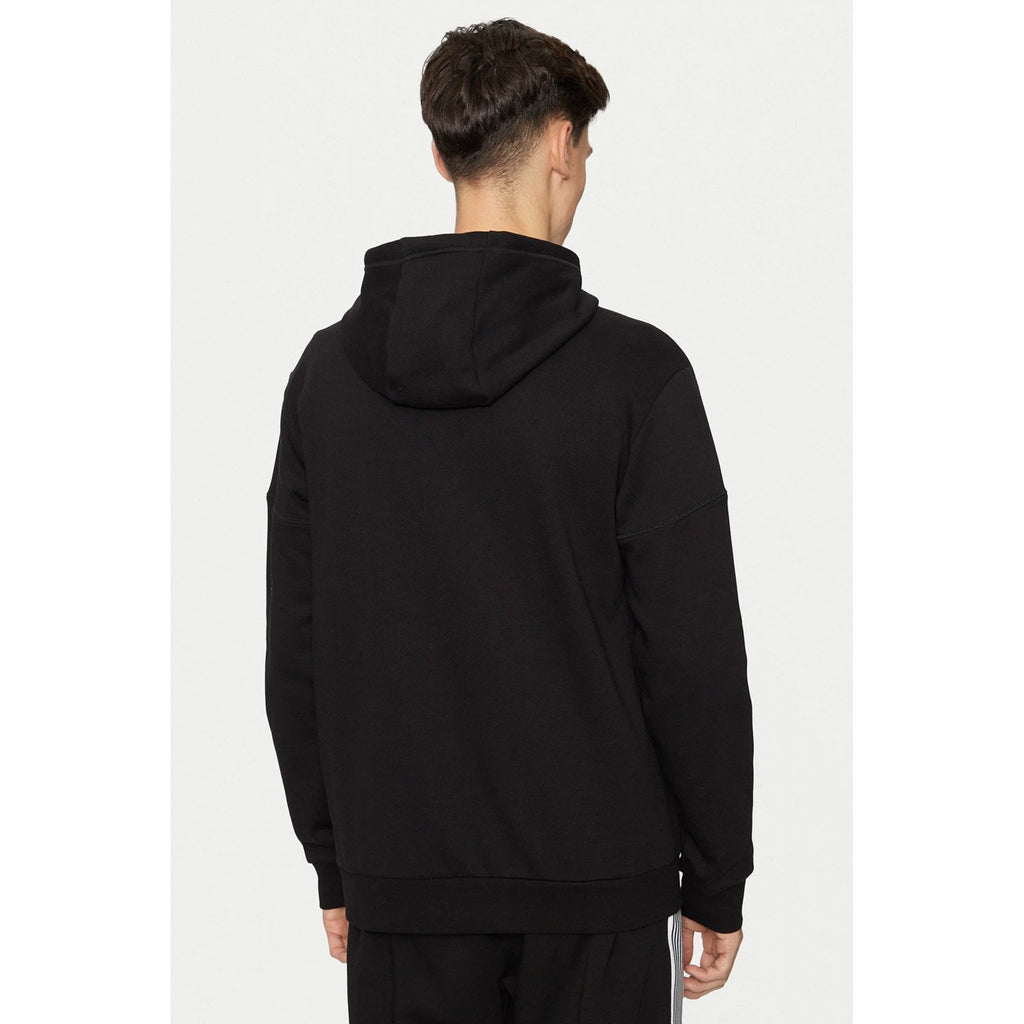 EA7 | Emporio Armani 6DPM14 PJVTZ Contrast Right Shoulder Tape Logo Full Zip Hood Top - Black